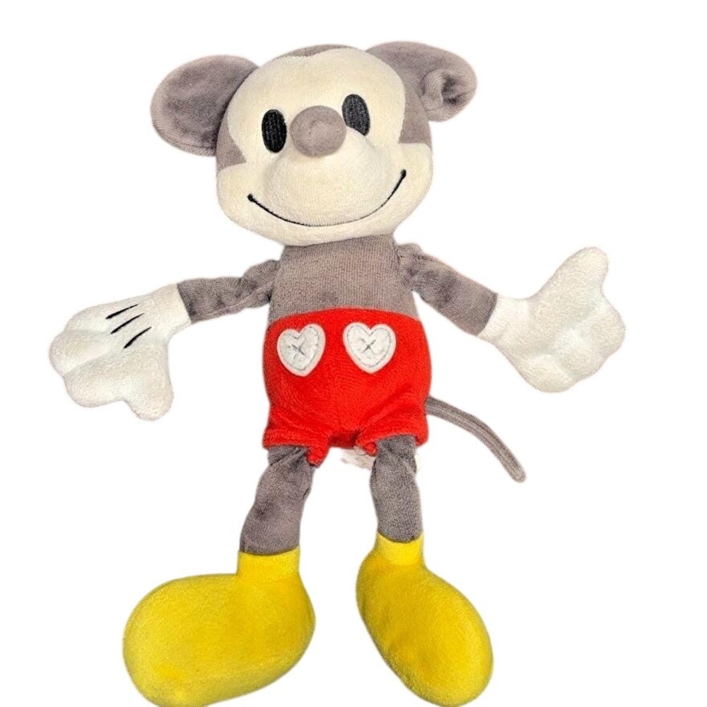 Hallmark Mickey Mouse-Inspired‎ Plush Toy 16" Gray Red Yellow Vintage Style Doll